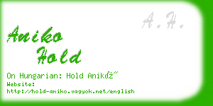 aniko hold business card